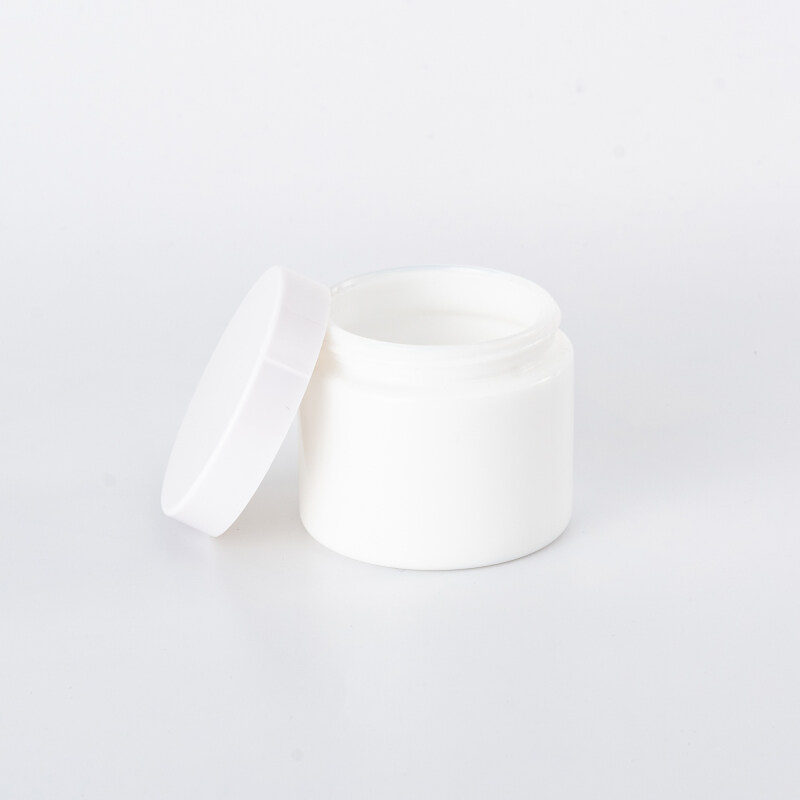 Wholesale opal white glass cream jars multi-size empty high quality luxury cream jars