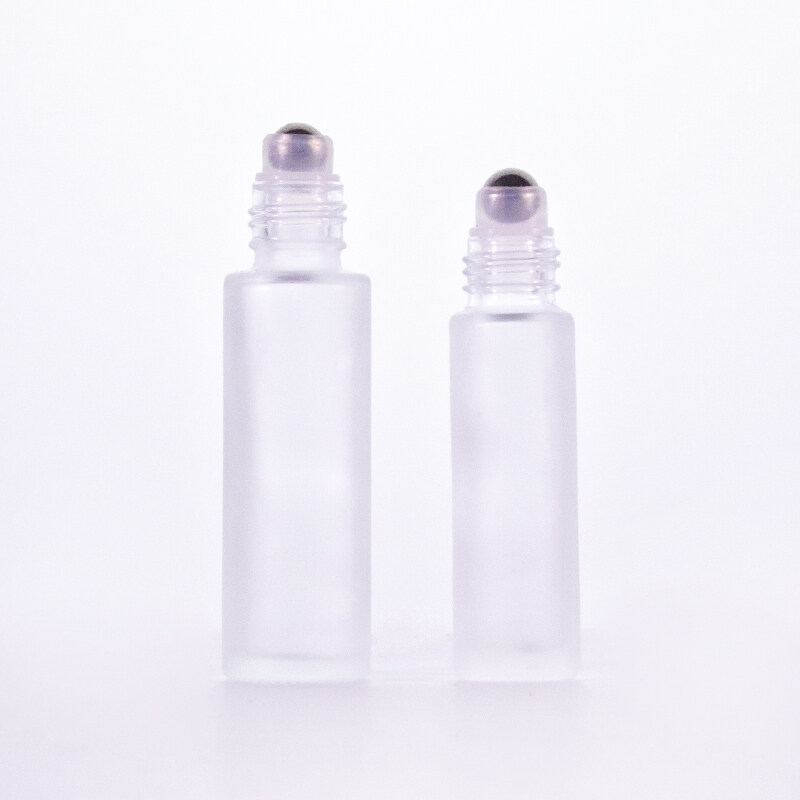 Custom Logo 10ml Glass Essential Oil Roll On Bottle Gemstone Roller Bottle with Bamboo Lid