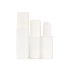 30ml 50ml cosmetic opal white round lotion pump or dropper bottle packaging,hot selling glass bottle