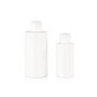 Flat shoulder shaped small opal white glass 30ml liquid foundation cream makeup body lotion bottle with pump cap