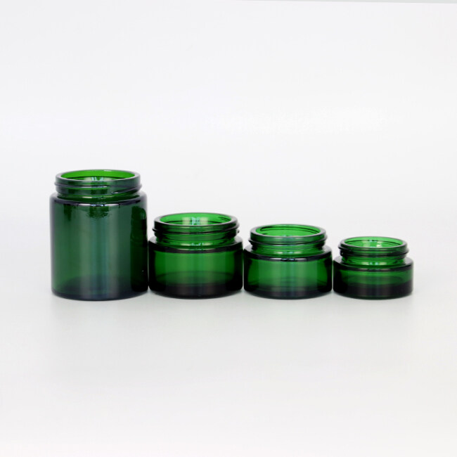 Factory price 20g 30g 50g 100g glass cream jar for cosmetic with  black plastic lid