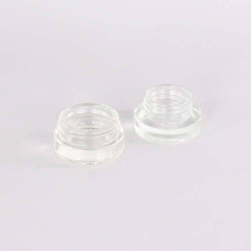 cosmetic packaging lotion face cream frosted clear glass jar with bamboo lid