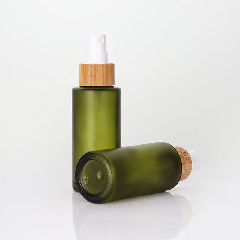 Personal care essential oil liquid serum clear frosted bottle 15ml 30ml green frosted cosmetic glass dropper bottle