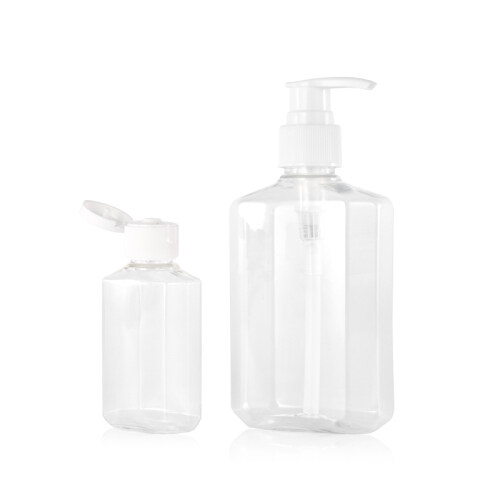 60ml,250ml plastic PET clear bottles with pump or flip top cap