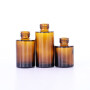High quality 20ml 30ml 40ml amber glass cosmetic bottles flat shoulder glass essential oil serum bottles cosmetic packaging