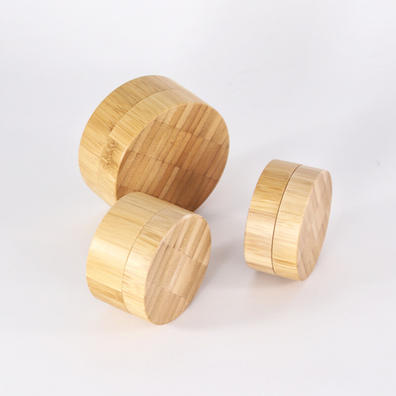 wooden cream jar Eco friendly cosmetic containers 5g bamboo cosmetic jar with PP inner