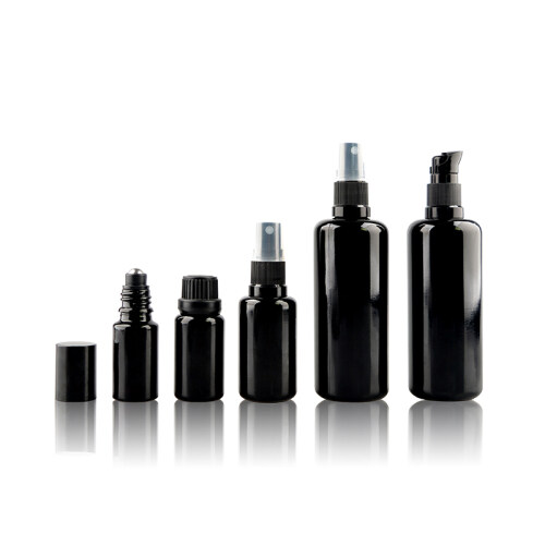 dark violet glass bottle luxury cosmetic pump glass bottle with dropper 30ml 50ml 100ml glass bottle