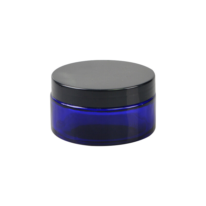 Cosmetic cream glass jar 15g 30g 50g 100g 200g blue glass material jar with plastic lid