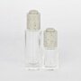 Slim glass bottle with button dropper for essential oil clear bottle for serum