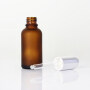 Plastic head dropper bottle transparent frosted amber glass  essential oil bottle cosmetic packaging