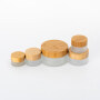 High Quality 30g 60g 120g frosted wooden bamboo lid  for cosmetic glass cream jar