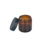 Wholesales brown wide mouth glass jar with frosted plastic lid