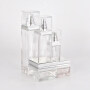New square glass bottle and jar for skin care package glass lotion bottle cream jar
