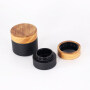 Real bamboo lid frosted glass cosmetic packaging jar glass jar with bamboo wooden CR screw lid