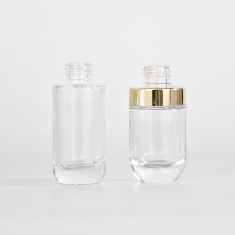 High quality essential oil glass bottle with sliver or golden press dropper pump