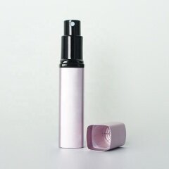 Square refillable perfume atomizer in light pink color high end atomizer with refillable glass bottle