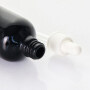 Opaque black boston round 100ml  glass bottle, white dropper glass bottle