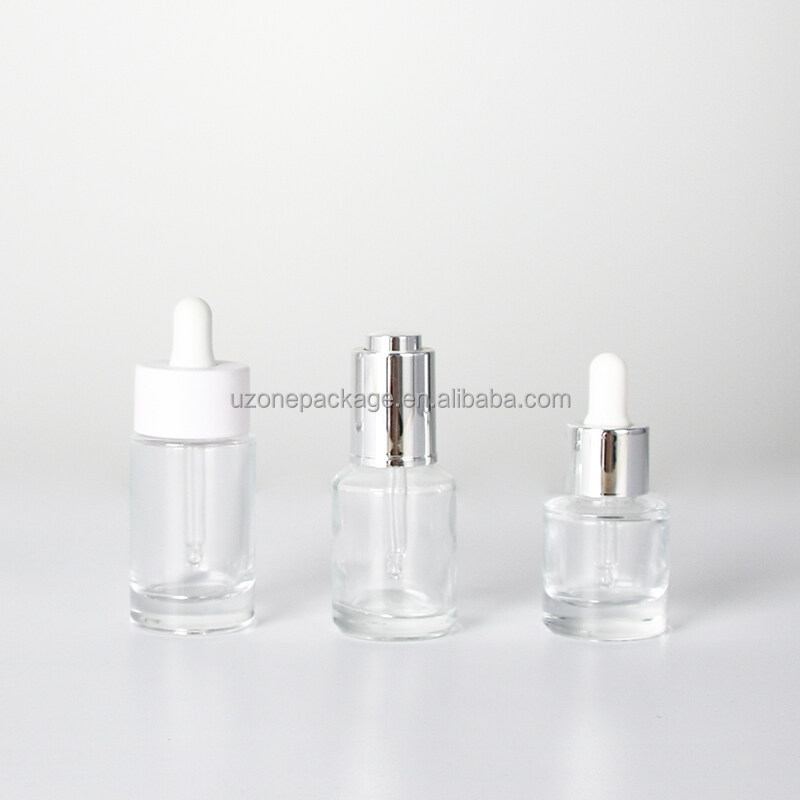 30ml clear glass dropper bottle for essential oil and serum storage with factory price