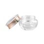 Luxury clear glass lotion pump bottles and jars with golden cap