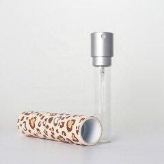 8ml perfume atomizer refillable knob style bottle with leopard pattern