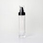 Black press pump transparent glass bottle fine mist spray bottle perfume toner  empty bottle