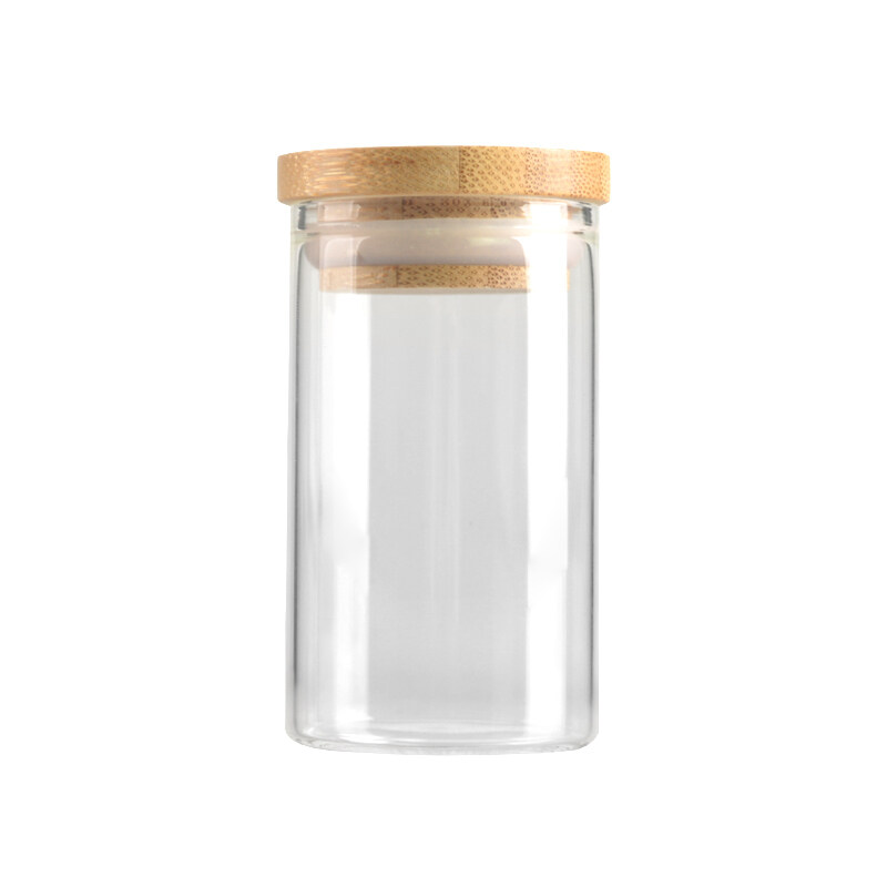 Wholesale High Quality Acacia Wooden Lid Borosilicate Glass Jars and Containers 350ml / 500ml / 750ml / 1000ml