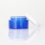 high quality 50g frosted painting blue round glass cream jar with white plastic cap for skin care packages