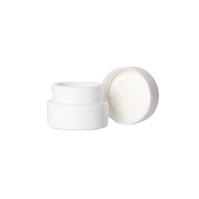 Round White Glass Cream Jar with Optional Custom Logo for Cosmetic Creams