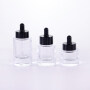 Luxury Skincare Cream Cosmetic Set Glass Container 30ml Bottles Thick White Clear Glass Bottom Cosmetic Packaging with Lid