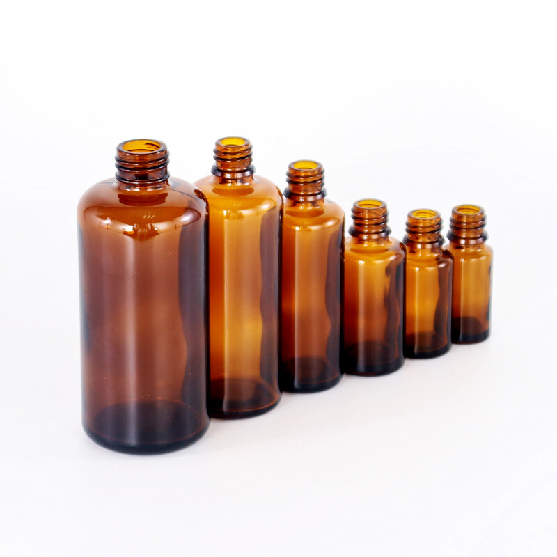Wholesale 5ml 10ml 15ml 20ml 25ml 30ml 50ml 100ml Brown Essential Oil Empty Amber Glass Dropper Bottle