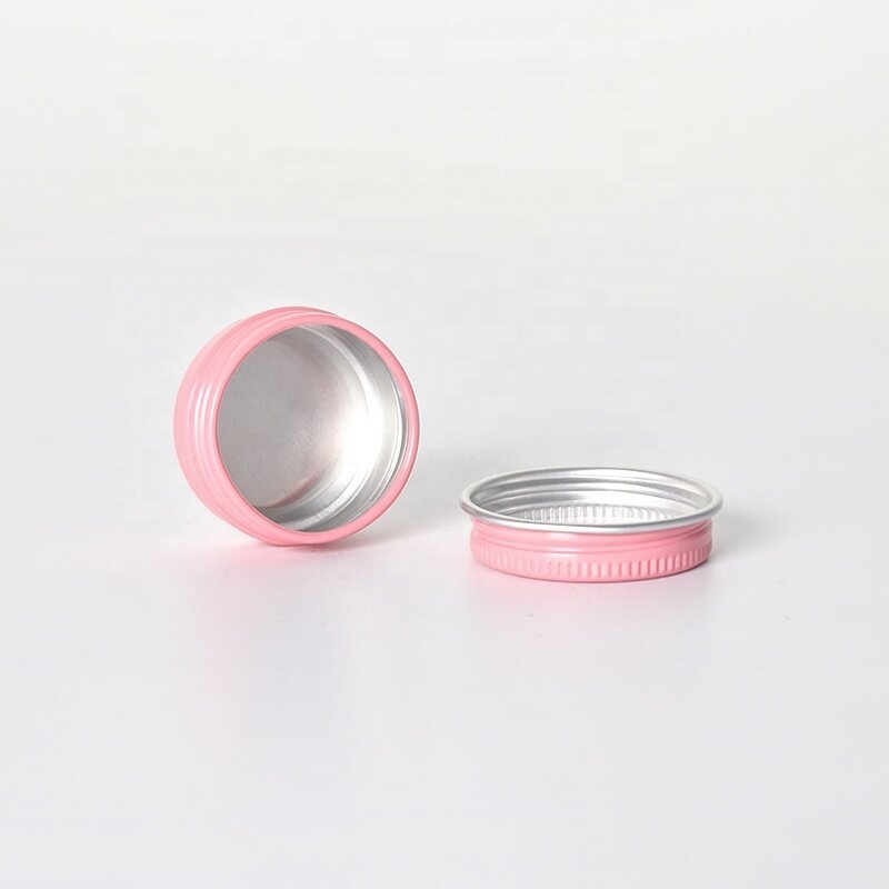 50ml pink cream jar custom round shape colorful aluminum jar for skin care cream