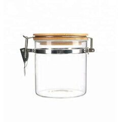 550ml/900ml/1200ml fancy clear food packaging storage glass garlic storage jar round jars for kitchen