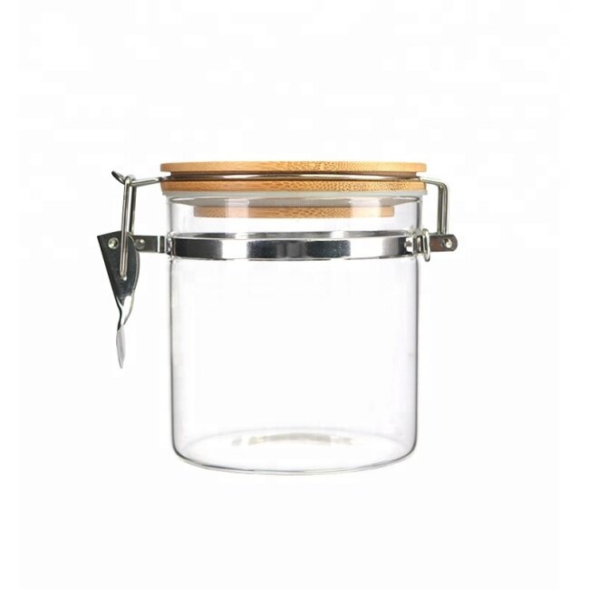 550ml/900ml/1200ml fancy clear food packaging storage glass garlic storage jar round jars for kitchen