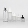 Custom New arrival luxury thick bottom cosmetic serum lotion pump bottle glass cream bottles and jars for face cream