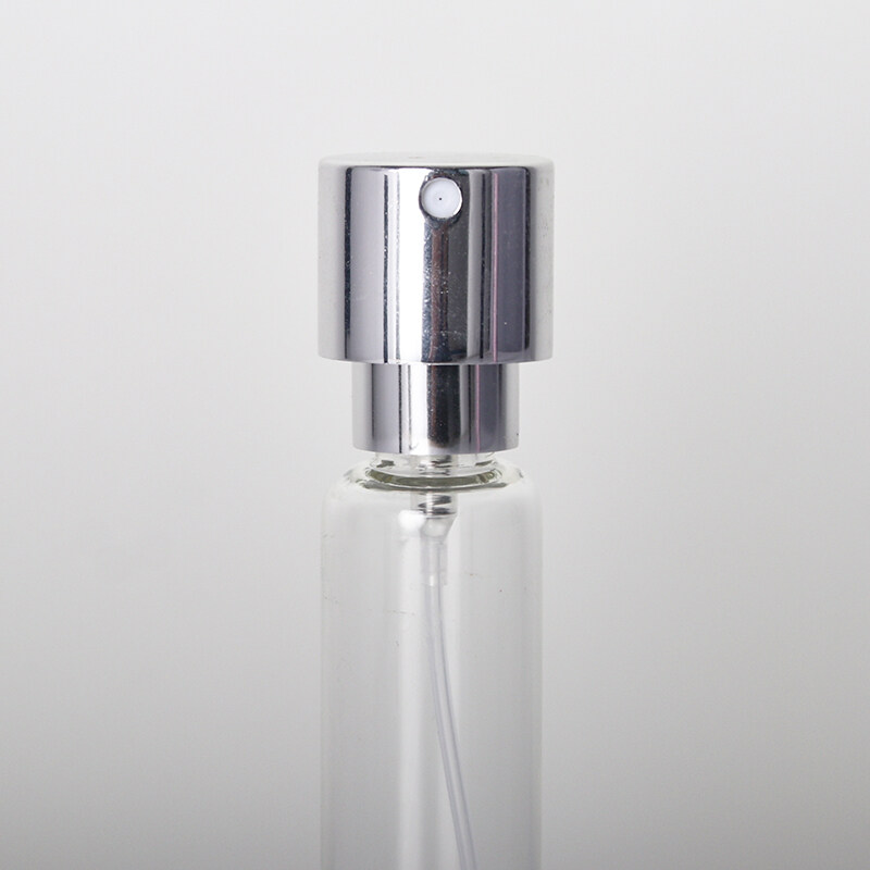Black Aluminium Case Glass Liner Perfume Bottle Replacement Core Screw Cap Silver Spray