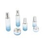 Colorful painted glass bottle and jar for skin care package oval shape glass products with plastic lids