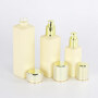 30ml 100ml 150ml customized  glass bottle high quality golden lotion pump  30g 50g glass cream jar