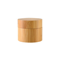 Bamboo cosmetic packaging container empty wooden cream jar