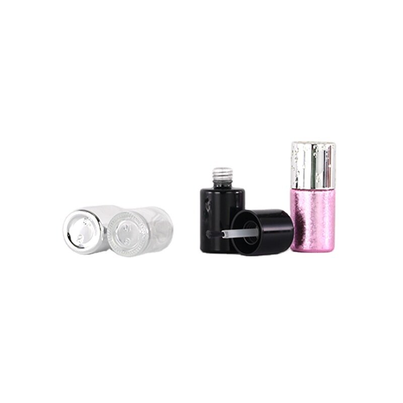 15ml clear or colourful empty glass nail polish bottle with brush cap