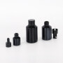 China export bright black skin care bottle sets cream jar essence lotion bottle clear glass cosmetic bottle sets