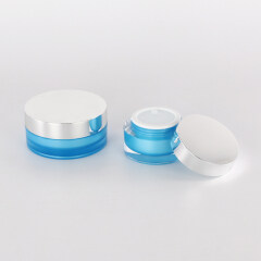50g 100g lake blue color acrylic plastic cream cosmetic jar high-end jar skincare packaging