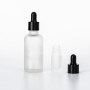 Wholesale clear frosted glass essential oil bottle with black plastic dropper for skincare 5ml 10ml 18ml 20ml 50ml 100ml