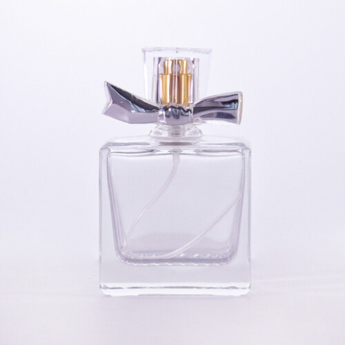 Warehouse in stock high-end luxury square spray perfume bottle transparent customizable color material 30ml 50ml 100ml
