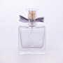 Warehouse in stock high-end luxury square spray perfume bottle transparent customizable color material 30ml 50ml 100ml