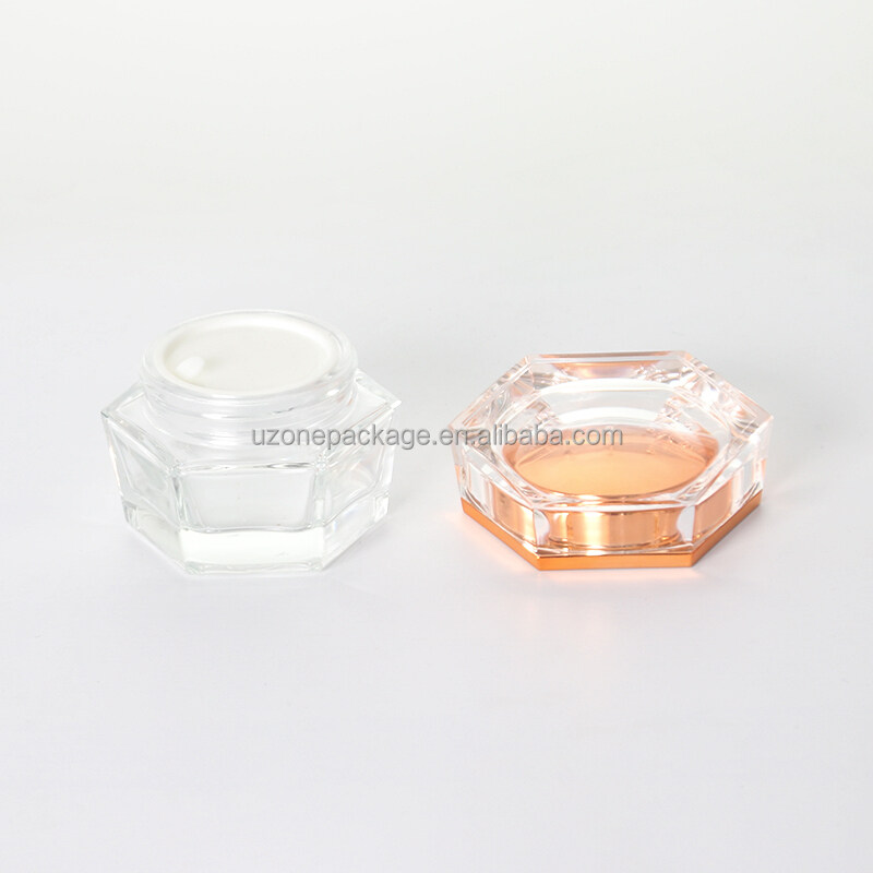 Orange lids cream jars clear plastic lid glass jars for skin care cream wholesale luxury container for cream