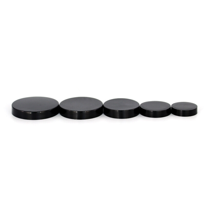 Manufactory custom various size black plastic cover round shape screw cap for matching bottle