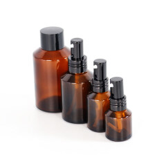 serum essential oil container 15ml 30ml 60ml 100ml 120ml Oblique shoulder clear amber blue green slope glass bottle