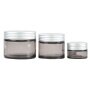 Hot Sale Gray Empty Face Cream Jar And Silver Cap Cosmetic Packaging Containers