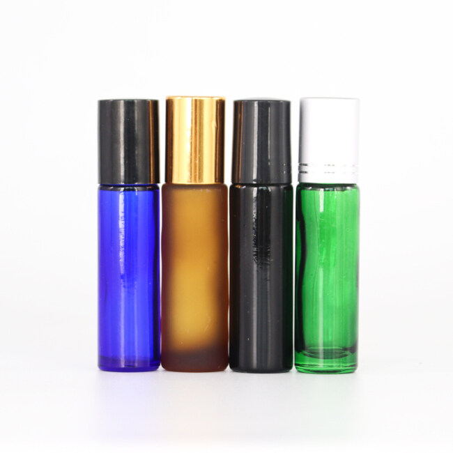 1/3 oz 10 ml 10ml glass  roll on clear essential oil perfume bottles roller ball glass bottle