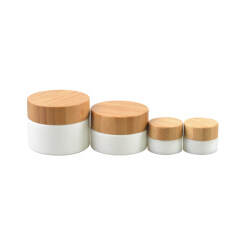 Recycle eco-friendly bamboo material for different types of glass plastic cosmetic jars